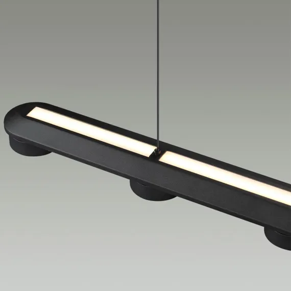 6631/64L HIGHTECH ODL24 277 металл/черный/акрил Подвесной линейный светильник IP20 LED 64W 1667Лм 3000K 220V с раздельным вкл. Верх/низ TURMAN