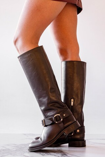 Сапоги трубы из натуральной кожи MORO