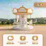 Электрическая свадебная карусель «Белая сказка» с LED-подсветкой, 6 мест