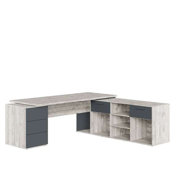 Стол письменный на креденции и тумбе правый Zion Light 218x205x75