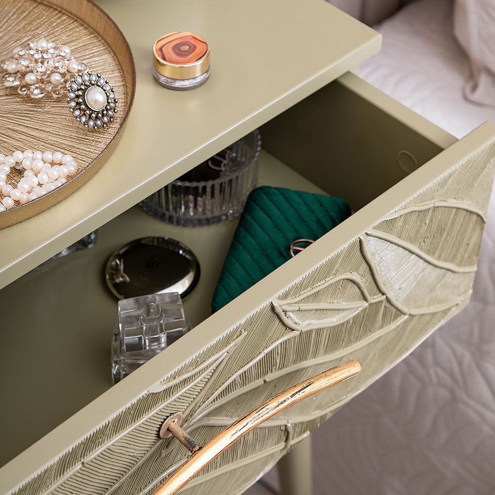 Консоль Арт Колор leaves Классик Голд Зеленая олива