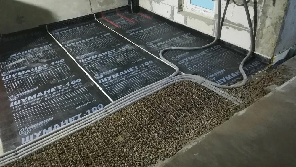 Рулон Шуманет-100 гидро, звукоизоляция 10м², 0,24 м², 34 кг, для пола