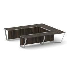 Steel Meet Стол переговорный П-образный KD-PR.B.SP-11P Дуб Мали/Металл Серый 3200*3200*750