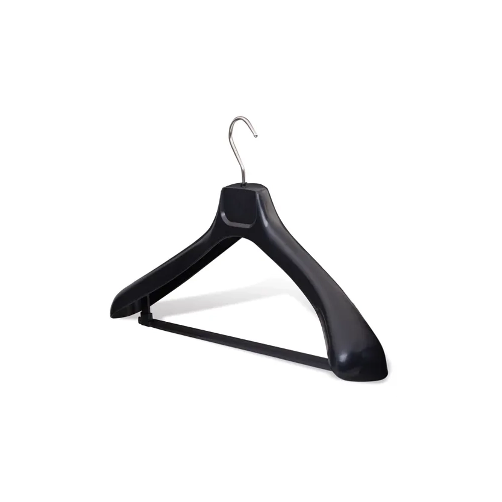Вешалка-плечики, размер 50-52, пластик, анатомическая, перекладина, крючки для бретелей, черный, С041 ( 6шт)