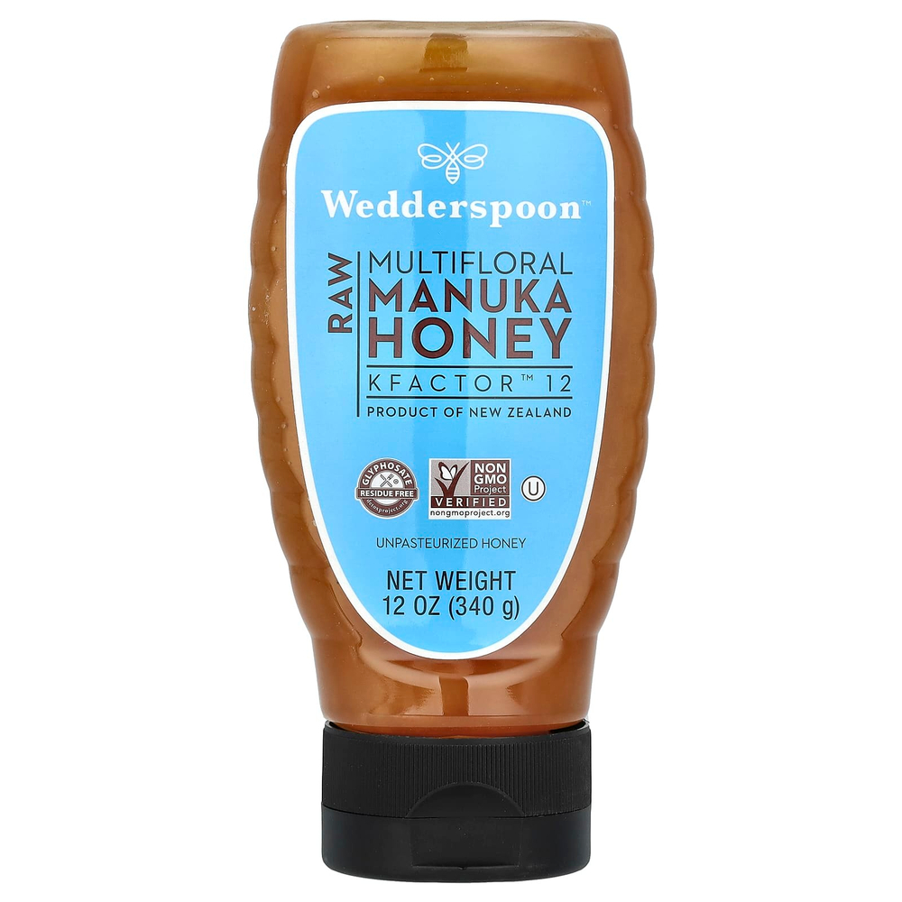 Wedderspoon, Raw, многоцветковый мед манука, KFactor 12, 340 г (12 унций)