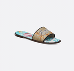 Женские мюли Dior Souvenir Dway Slide из натуральной рафии и вышитого хлопка Portofino