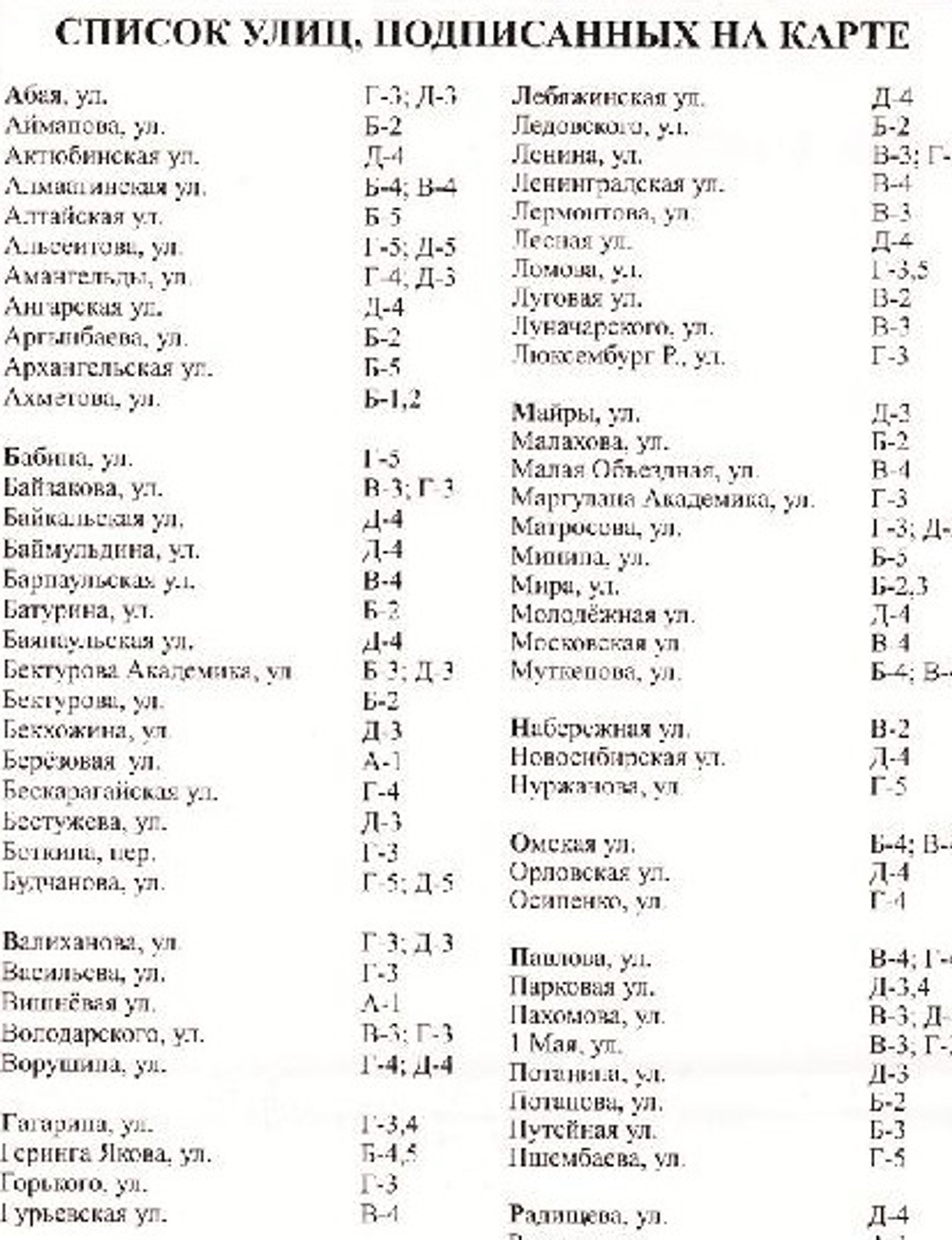 План-схема города Павлодар 150см на 155 см
