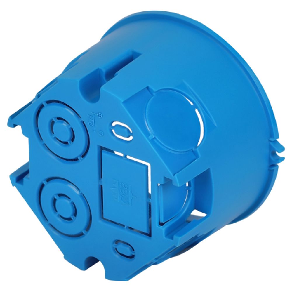 Коробка установочная ЭРА KUT-68-45-blue синяя 68х45мм для твердых стен саморезы IP20 | Коробки монтажные установочные для твердых стен