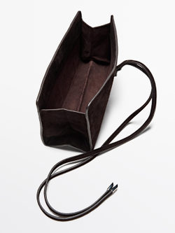 Massimo Dutti Клатч из замши, шоколадный