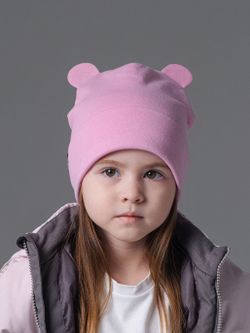 Шапка трикотажная (Безе/Розовый) ТЕДДИ
