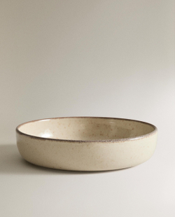 Zara Home тарелка глубокая из каменной керамики, цвет бежевый, 20 см