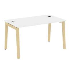 Onix Wood Direct Стол руководителя OW.SRR-3.8 Белый Бриллиант/Дуб Светлый/Металл Белый 1380*800*750