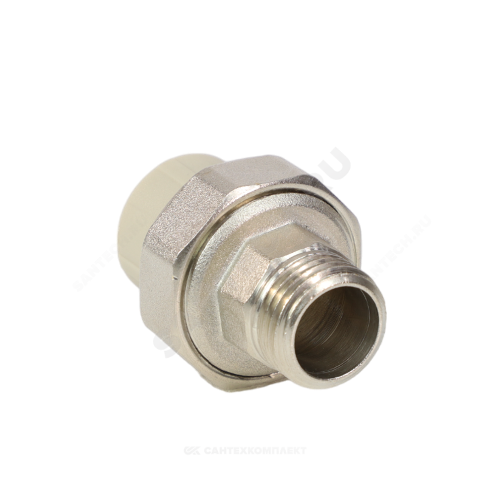 Муфта PP-R комбинированная разъемная серая Дн 20х3/4" НР VALFEX 10156120Г