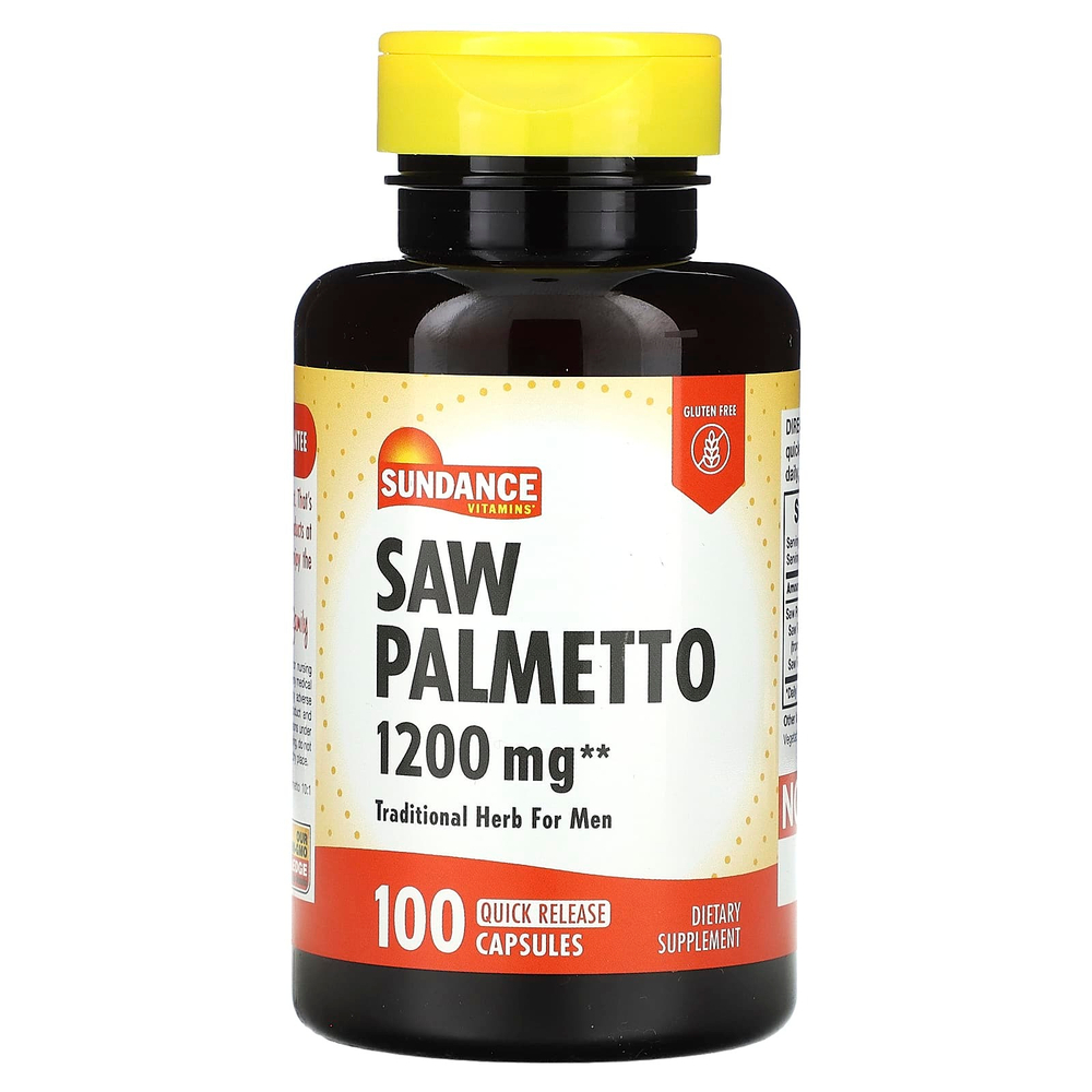 Sundance Vitamins, Пальма сереноа, 1200 мг, 100 капсул с быстрым высвобождением