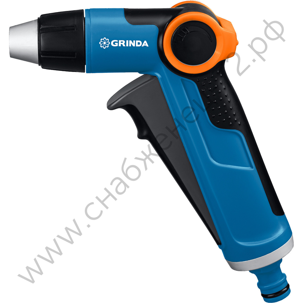 GRINDA X-R, с регулятором напора, плавная регулировка, курок спереди, двухкомпонентный, поливочный пистолет, PROLine (8-427113)