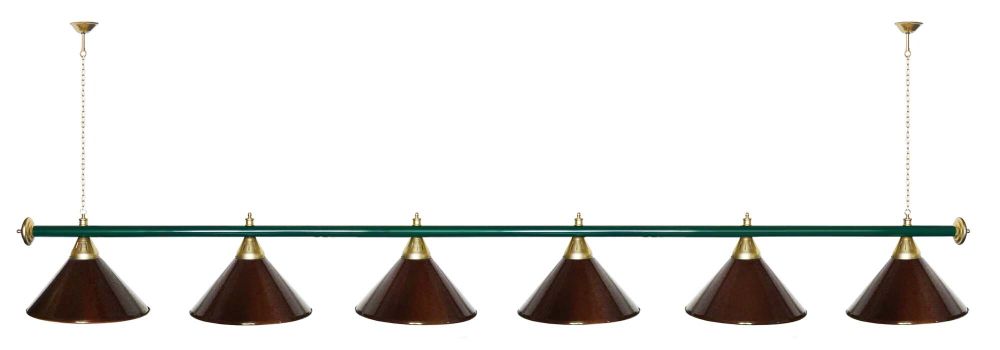 Лампа STARTBILLIARDS 6 пл. (плафоны золотые,штанга золотая,фурнитура золото)