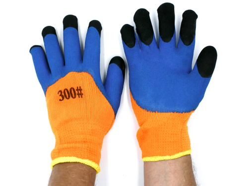 Перчатки нейлоновые "Черный Пальчик" - 20*С полный облив Зеленые вспененные (уп-12шт)