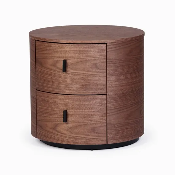 Прикроватная тумба Berta с 2 ящиками, шпон ореха