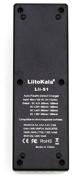 Зарядное устройство LiitoKala Lii - S1, на 1 аккумулятор. Умный зарядник Liito Kala