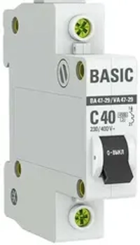 Автоматический выключатель EKF BASIC BA 47-29, 40A, 230/400В, 1P, 4,5 кА