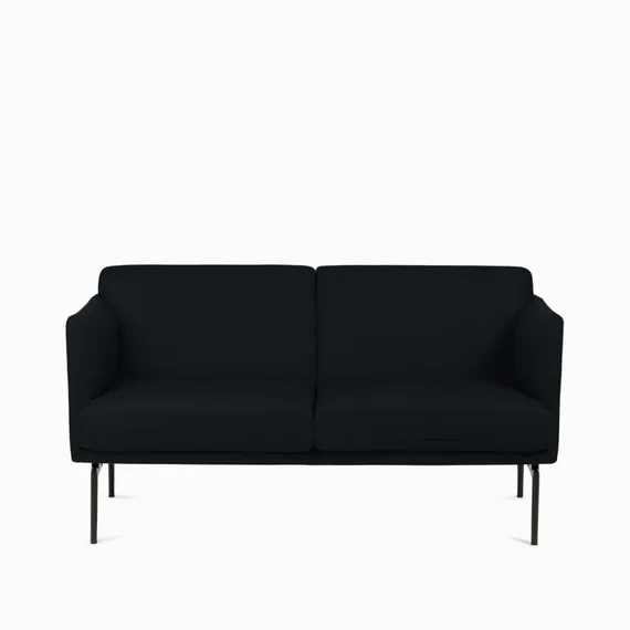 Диван Bisq 156 см, черная кожа