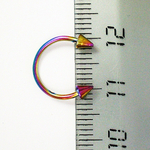 Подкова для пирсинга диаметр 10 мм, с конусами 3 мм, толщиной 1,2мм. Медицинская сталь, титановое анодирование