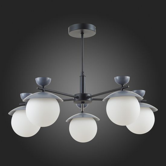 SLE220202-05 Светильник потолочный Черный, Серый/Белый G9 5*5W GENOVA