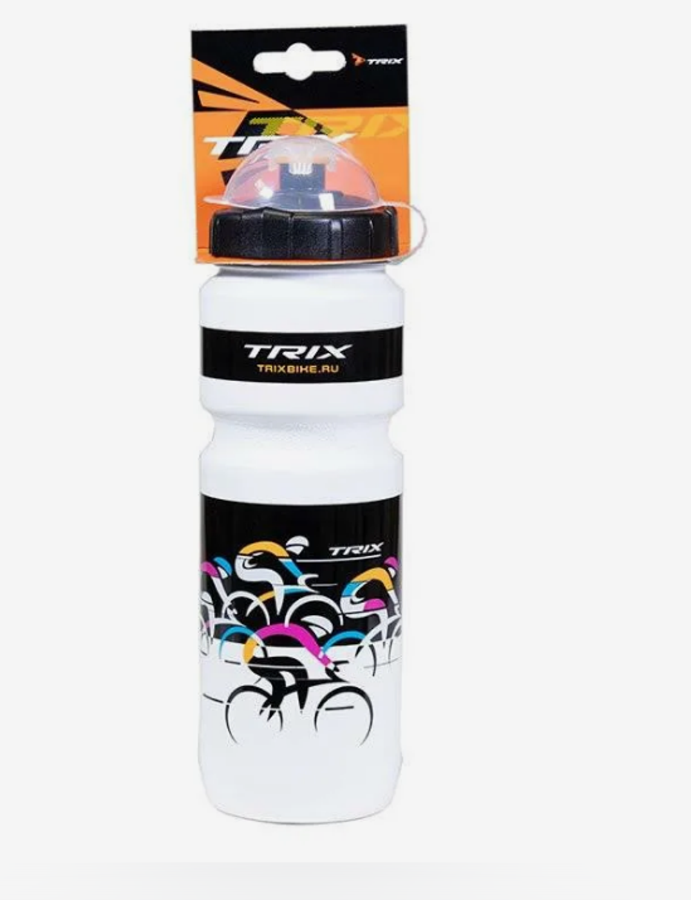 Фляга TRIX, 800 мл, защитная крышка, 70°С/-10°С, LDPE, черно-белая (100)
