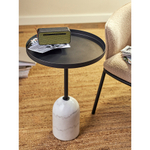 Столик кофейный lars, D40 см, черный/белый