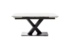 "Юпитер" стол интерьерный раздвижной обеденный из керамики, цвет белый глянцевый