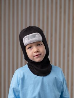 Шлем весенний/осенний вязаный (Черный) ТОКИ