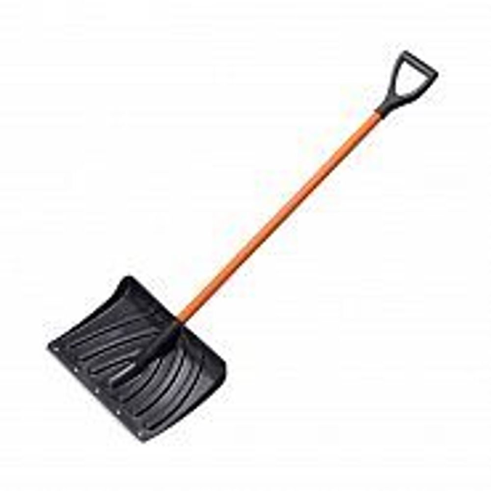 ЛОПАТА СНЕГ. ПЛАСТМ. "КРЕПЫШ" 440 Х 315 ММ (5) С МЕТАЛ.ЧЕРЕНКОМ И РУЧКОЙ, С МЕТ. ПЛАСТИНОЙ "ЦИКЛ"