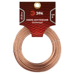 Акустический кабель ЭРА 2х1,50 мм2 прозрачный, 5 м | Акустический кабель