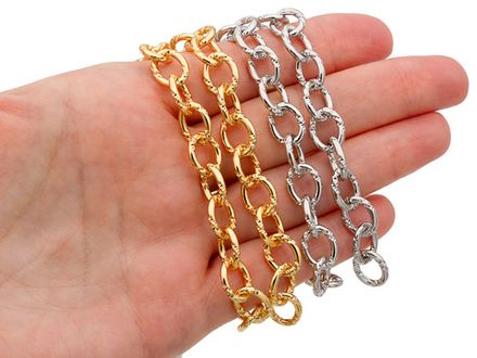 Цепь Овальная  "Lux" 9мм, с рисунком