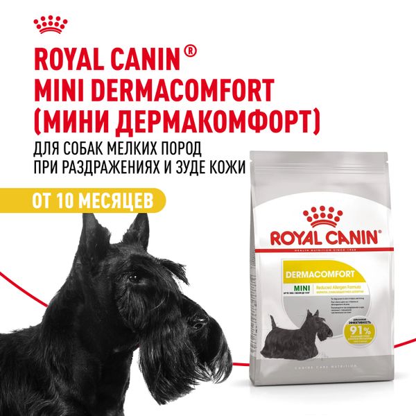 Сухой корм Royal Canin Mini Dermacomfort для взрослых собак мелких размеров при раздражениях и зуде кожи