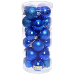 Новогодние шары 5 см (набор 24 шт) «Микс фактур», синий