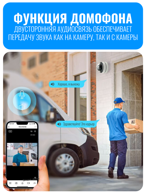 Камера видеонаблюдения Smart Aura, Wi-Fi/Ethernet, купольная, уличная