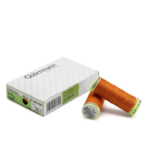 Нитки отделочные Gutermann Top Stitch 30 (30 метров), 5 кат. | 351 оранжевый
