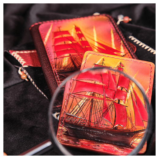 Чехол на паспорт «Городские мотивы» красный