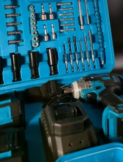 Гайковерт аккумуляторный, ударный мощный бесщеточный 24 В с набором насадок 39 предметов, Гайковерт 3 в 1