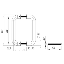 Ручка-скоба PH-21-25/200-INOX Fuaro (Фуаро) (нержавейка)
