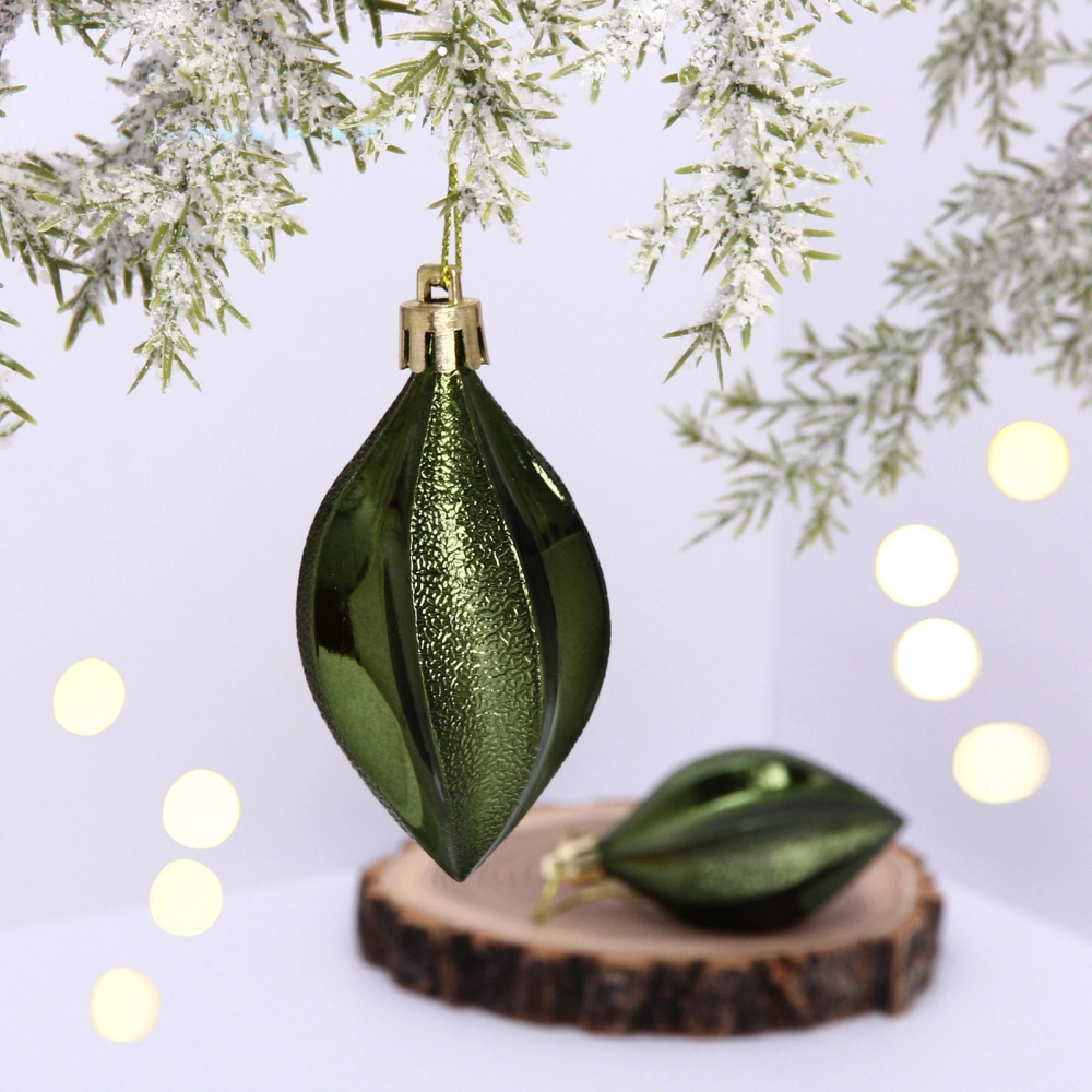 Ёлочные игрушки «Таинственное очарование» Капля 8 см (набор 2шт), изумруд