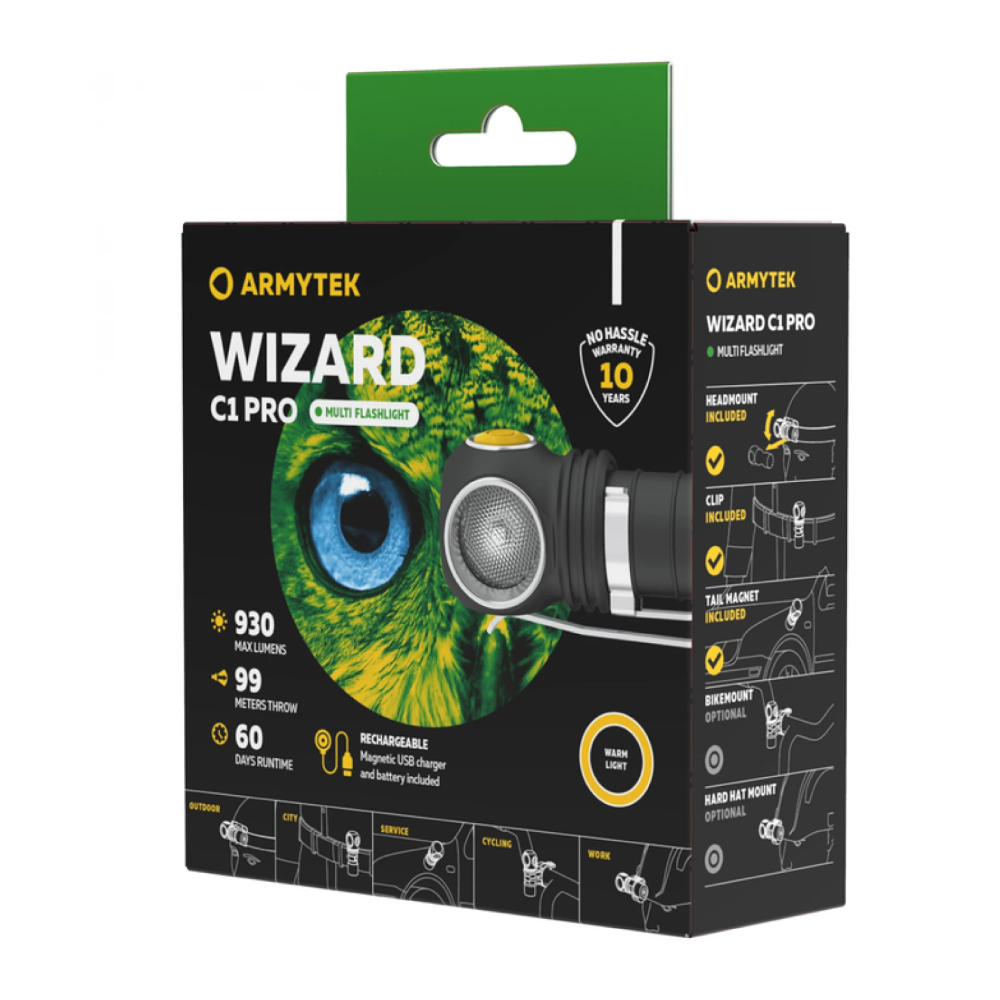 Фонарь Armytek Wizard C1 Pro Magnet USB Теплый
