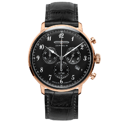 ZEPPELIN Hindenburg Collection Quartz Movement Men"s Watches Watch 40mm Black Dial Stainless Steel Case