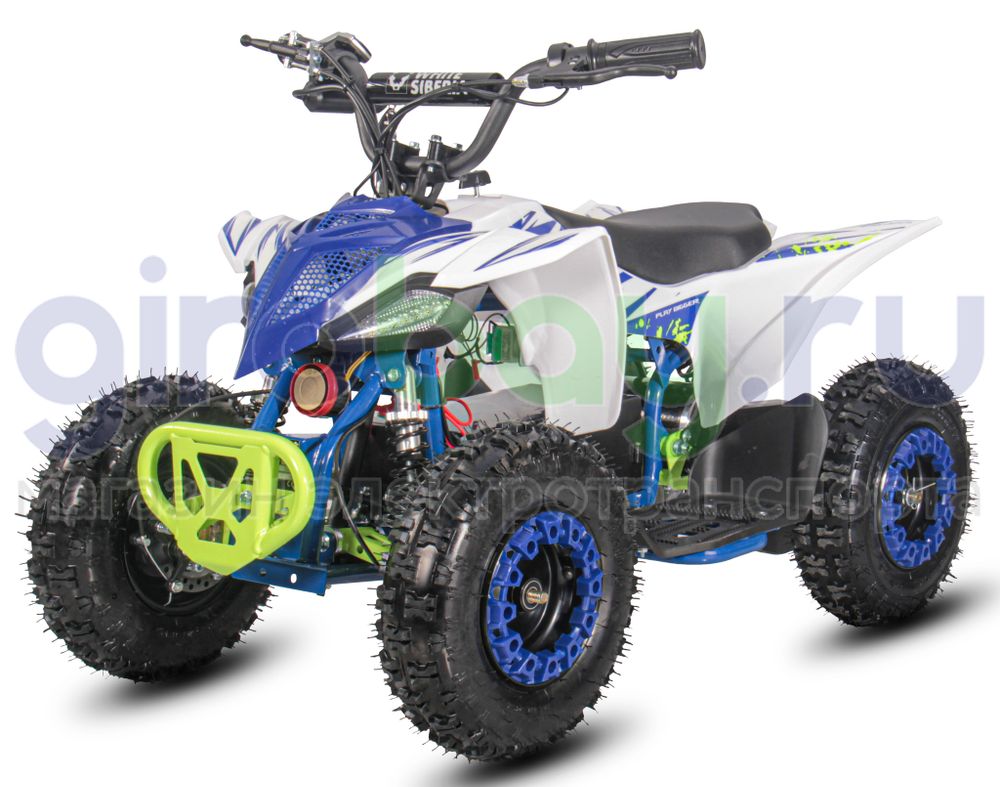 Детский электроквадроцикл WHITE SIBERIA SNEG LETO R 1000W - Голубой фото №1