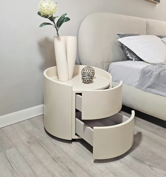 Прикроватная тумбочка Mitchel, 2 ящика, белая