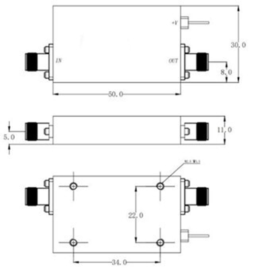 LF-LA5330-1840G, Широкополосный малошумящий усилитель, 18-40GHz, 53dB