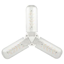 Фитолампа для растений светодиодная ЭРА FITO-24W-RB-E27-FOLD 3-х лепестковая красно-синего спектра 24 Вт Е27 | Фитолампы Е27