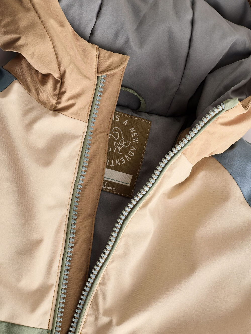 Куртка непромокаемая с капюшоном для мальчика Next Q60-458, Синий, Бежевый