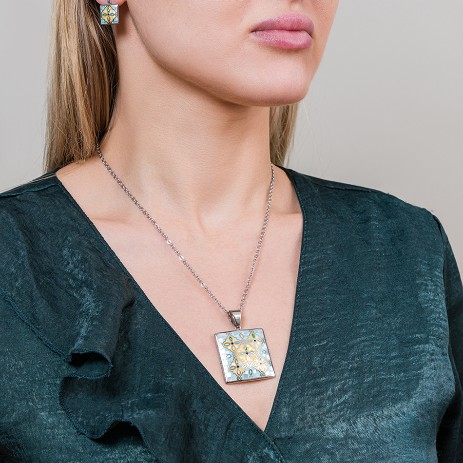 Колье Fiore Luna ENAMEL BLUE BP03194-4 M/S